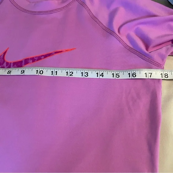 Nike Women's Size M Dri-Fit UPF 40+ Pink Swoosh Swim Short Sleeve Shirt Gorpcore - Picture 9 of 10